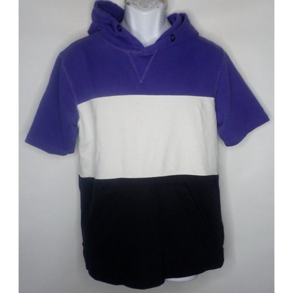 CSG Short Sleeve Hoodie Men's Size M Color Block Activewear Top Workout Clothing - Picture 1 of 4